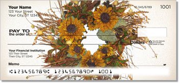 Autumn Wreath Personalized Checks