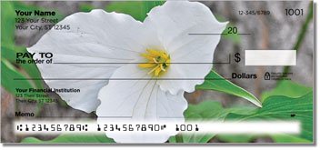 White Trillium Personalized Checks