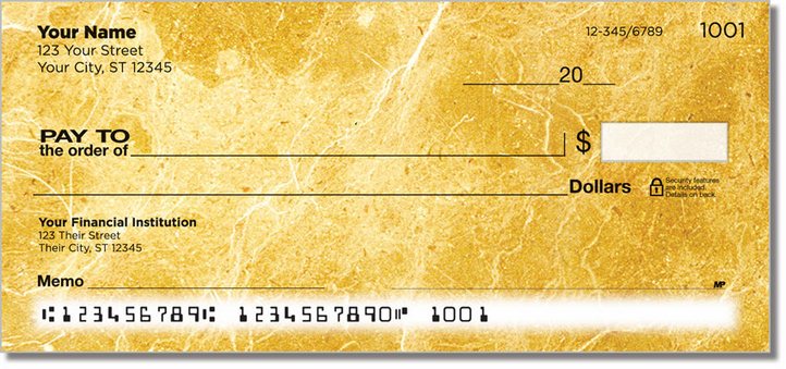 Gold Marble Personal Checks