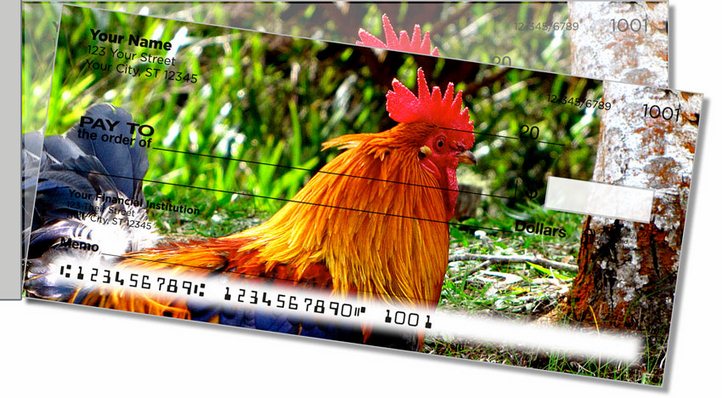 Rooster and Hen Side Tear Personal Checks