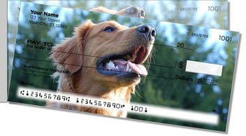 Golden Retriever Side Tear Personalized Checks