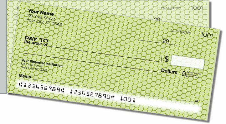 Green Honeycomb Side Tear Personal Checks
