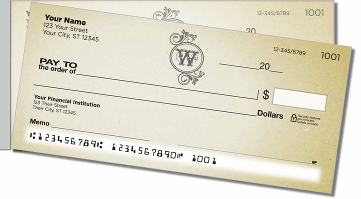 W Monogram Side Tear Personal Checks