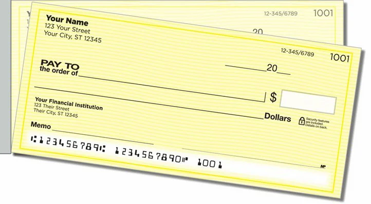Yellow Safety Side Tear Personal Checks