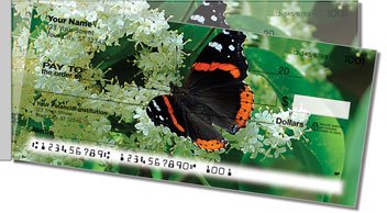 Red Admiral Butterfly Side Tear Personalized Checks
