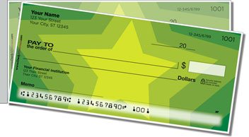 Centered Star Side Tear Personalized Checks