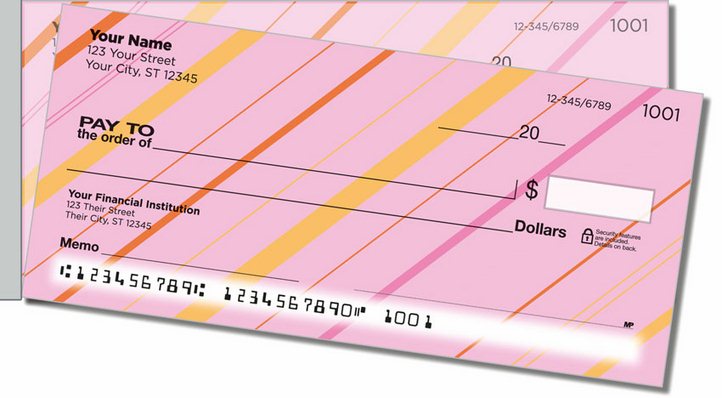 Colorful Pinstripe Side Tear Personal Checks