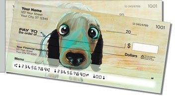 Dog Painting Side Tear Personalized Checks