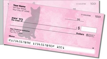 Cat Silhouette Side Tear Personalized Checks