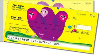 Colorful Owl Side Tear Personalized Checks