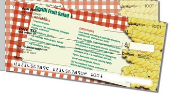 Pasta Recipe Side Tear Personalized Checks