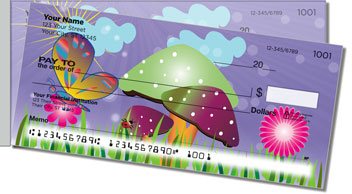 Retro Mushroom Side Tear Personalized Checks