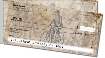 Vintage Bicycle Side Tear Personalized Checks