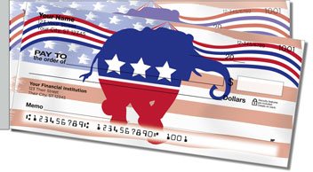 Republican Party Side Tear Personalized Checks