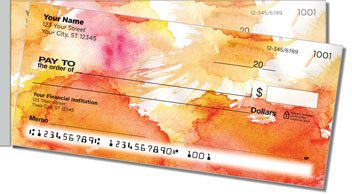 Watercolor Side Tear Personalized Checks