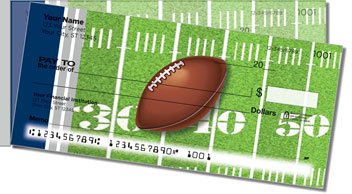 Blue and Silver Football Fan Side Tear Personalized Checks