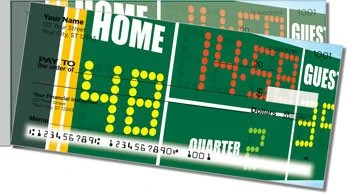 Green and Gold Football Fan Side Tear Checks
