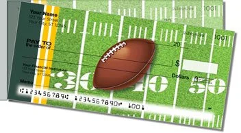 Green and Gold Football Fan Side Tear Personalized Checks