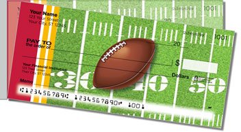 Red and Gold Football Fan Side Tear Personalized Checks