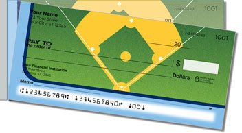 Blue Baseball Fan Side Tear Personalized Checks