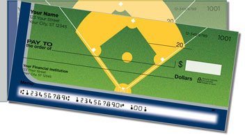 Silver and Blue Baseball Fan Side Tear Personalized Checks
