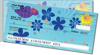 Cute Blue Flower Side Tear Checks
