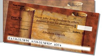 Patriotic Quote Side Tear Personalized Checks