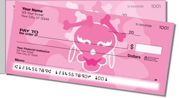 Girly Skull Side Tear Personalized Checks