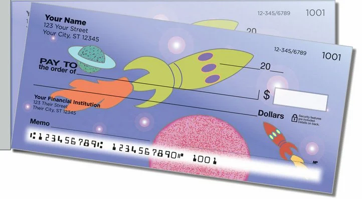 Spaced Out Side Tear Personal Checks