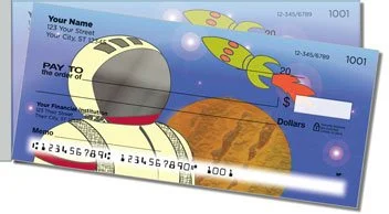 Spaced Out Side Tear Personalized Checks