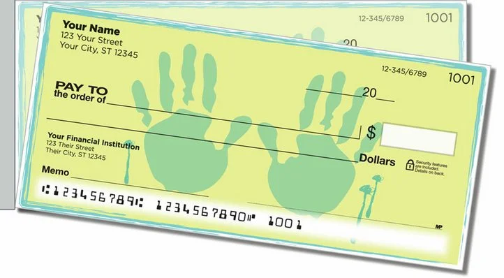 Hand and Footprint Side Tear Personal Checks