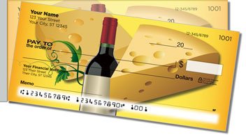Wine and Cheese Side Tear Personalized Checks