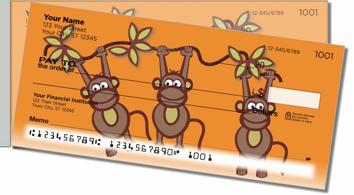 Funky Monkey Side Tear Personal Checks