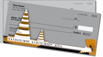 Road Construction Side Tear Personalized Checks