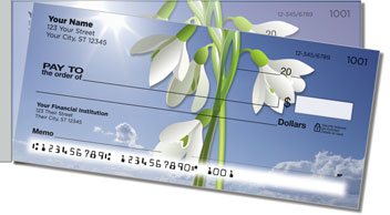 Simple Flower Side Tear Personalized Checks