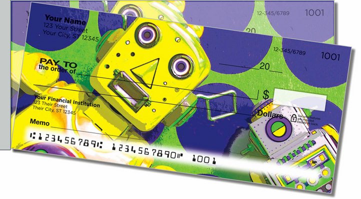 Retro Robot Side Tear Personal Checks