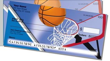 Blue and Silver Basketball Side Tear Personalized Checks