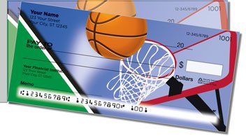 Green and Black Basketball Side Tear Personalized Checks
