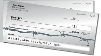 Barbed Wire Fence Side Tear Personalized Checks