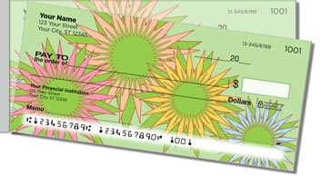 Retro Sunflower Side Tear Personalized Checks