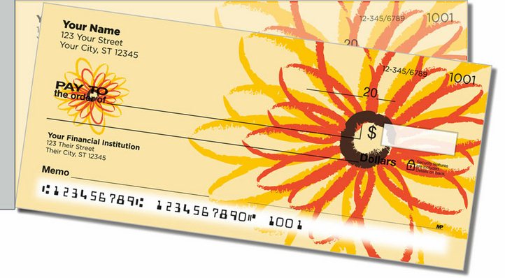 Flower Sketch Side Tear Personal Checks