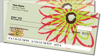 Flower Sketch Side Tear Personalized Checks