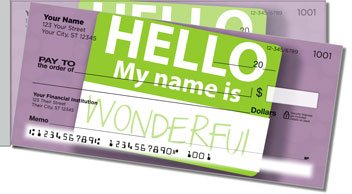 Name Tag Side Tear Personalized Checks