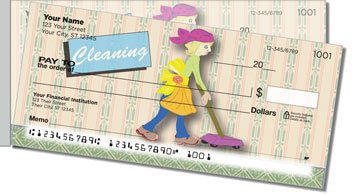 Cleaning House Side Tear Personalized Checks
