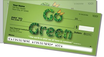 Green Living Side Tear Personalized Checks