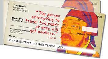 Chinese Philosopher Side Tear Personalized Checks