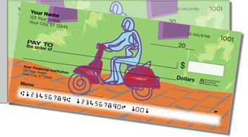 Motor Scooter Side Tear Personalized Checks