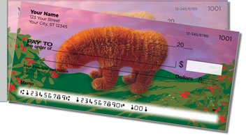 Fuzzy Bear Side Tear Personalized Checks