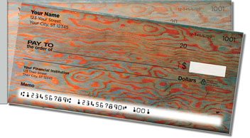 Distressed Wood Side Tear Personalized Checks