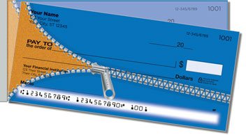 Zipper Side Tear Personalized Checks